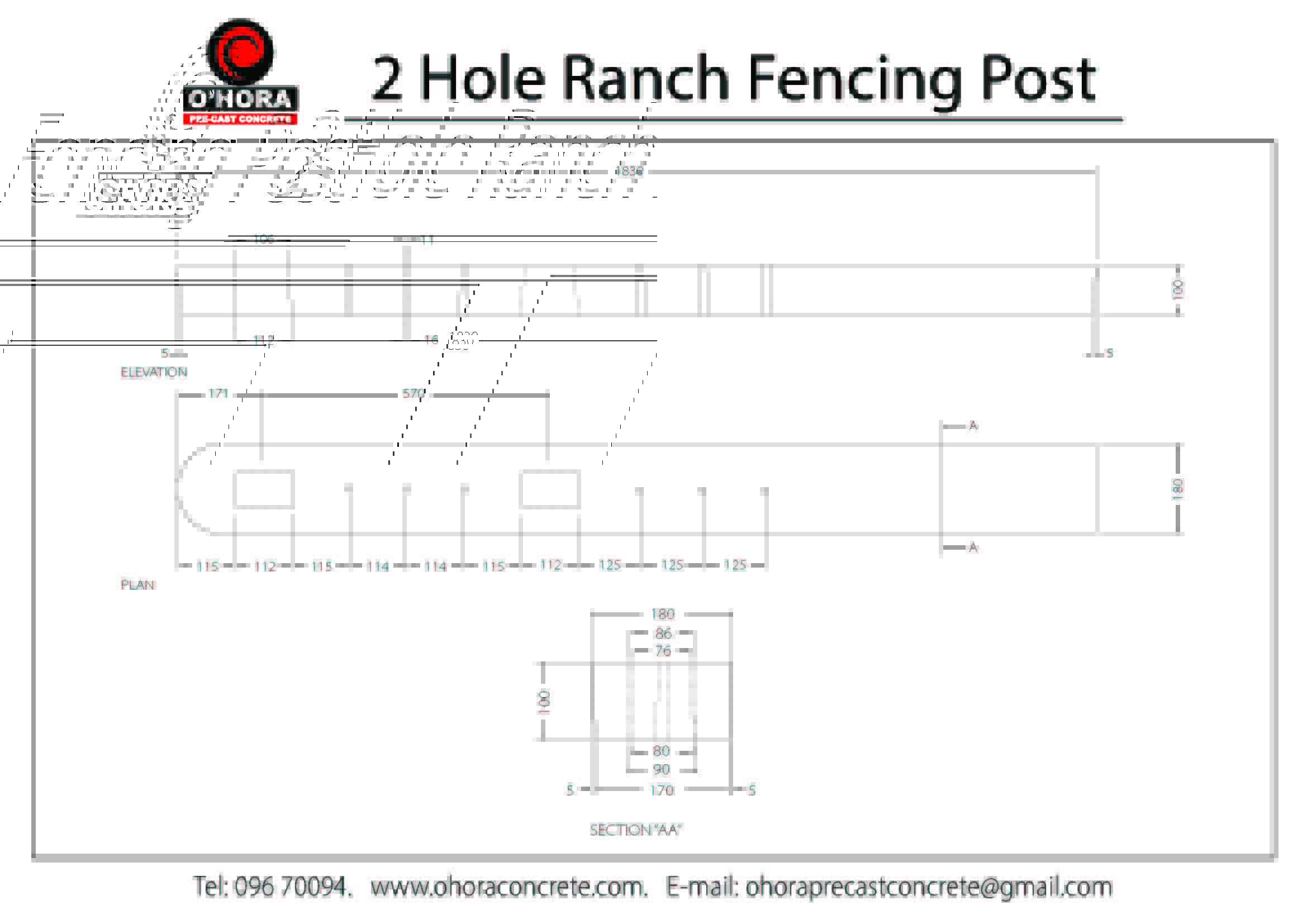 2 Hole Ranch Fencing Post