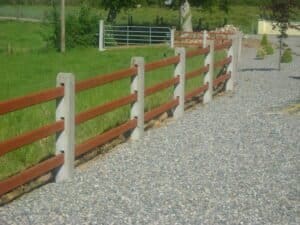 Concrete posts for timber rails
